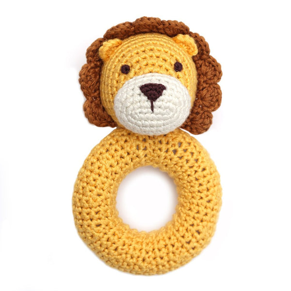 Lion Ring Hand Crocheted Rattle - Little Nomad