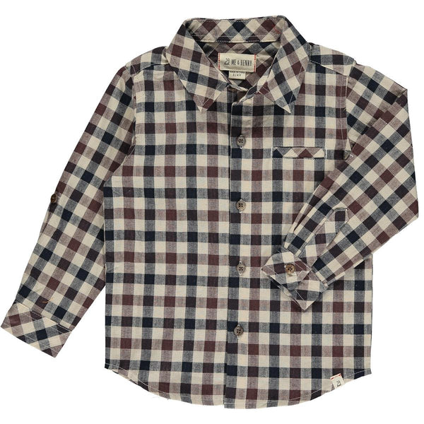 Atwood Woven Plaid Shirt - Brown/Black - Little Nomad