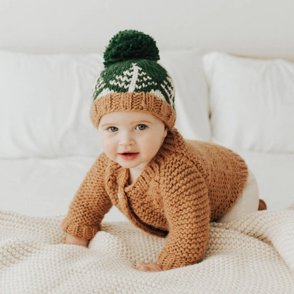 Forest Knit Beanie Hat Loden: S (0-6 months) - Little Nomad