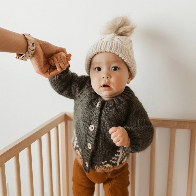 Forest Loden Cardigan Sweater: 6-12 months - Little Nomad