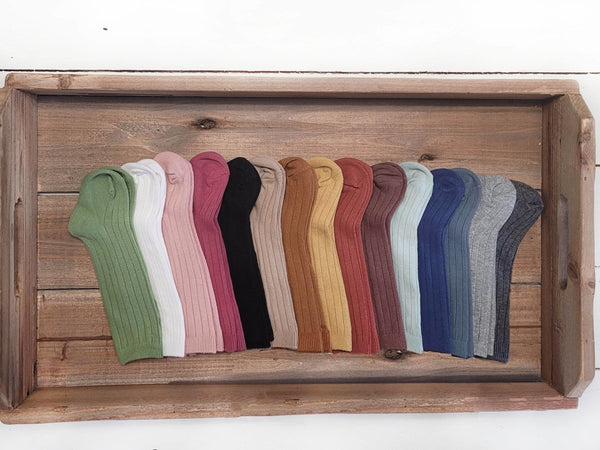 Handmade Cotton Ribbed Knee High Socks - Tan - Little Nomad