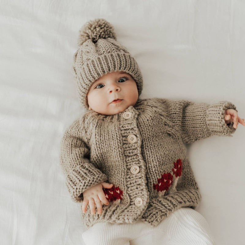 Mushroom Cardigan Sweater: 6-12 months - Little Nomad