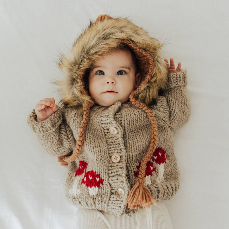 Mushroom Cardigan Sweater: 6-12 months - Little Nomad