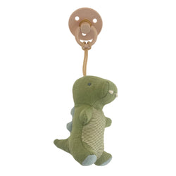 Natural Rubber Pacifier & Stuffed Animal - Dino - Little Nomad