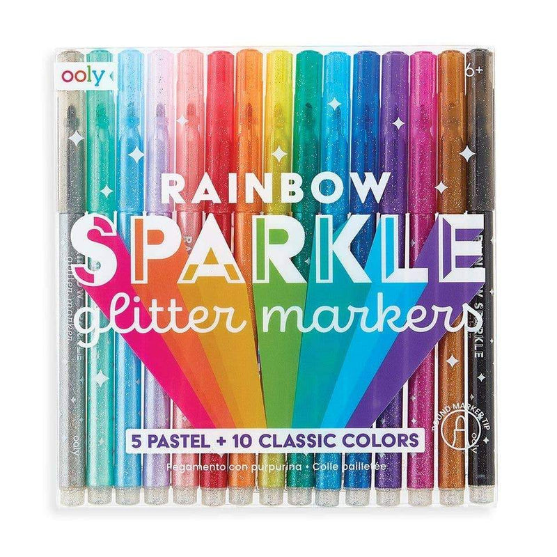Rainbow Sparkle Glitter Markers - Little Nomad