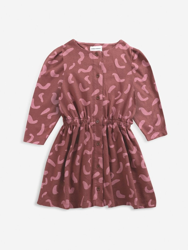Bobo Choses - Shapes All Over Button Fleece Dress - Little Nomad