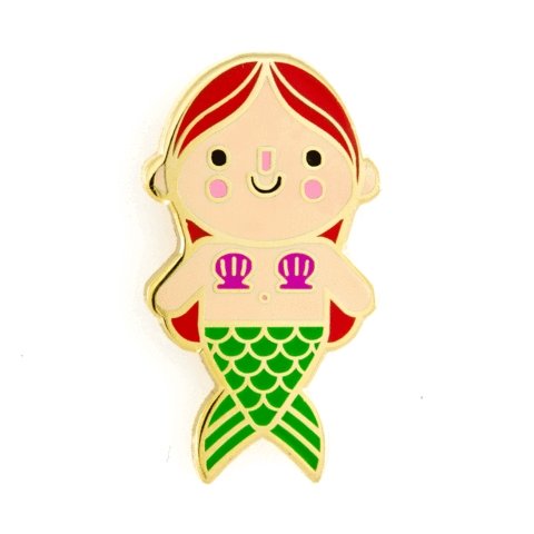 These Are Things - Mermaid Baby Red Hair Enamel Pin - Little Nomad