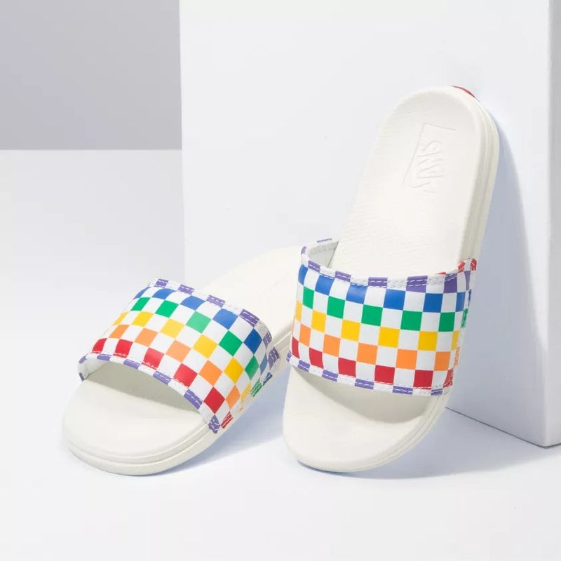 Vans Slide On Sandals - Rainbow Checkerboard - Little Nomad