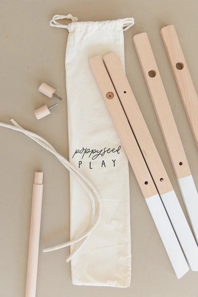 Wooden Baby Gym + White Toys | White & Pine - Little Nomad